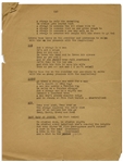 Moe Howard 2pp. Hand-Annotated Script for a Three Stooges Theater Skit, Entitled ''We Went to Yale'' -- Circa 1950 With Shemp -- Chipping to Sides, Good Condition